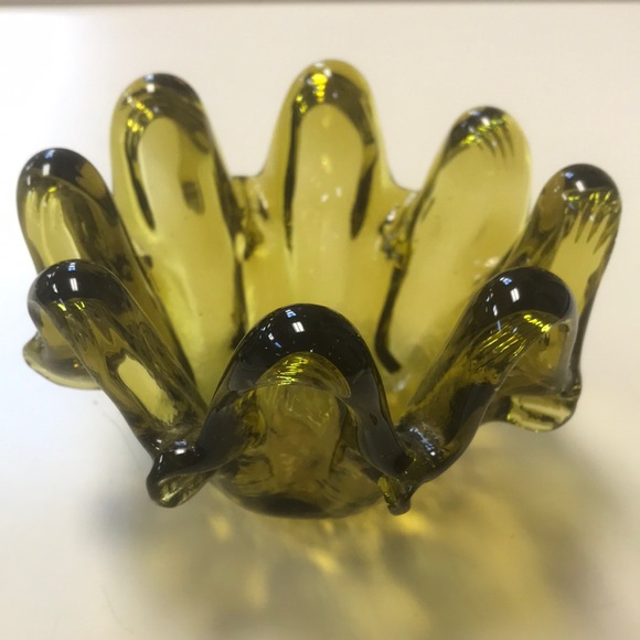 Other - Vintage MCM Swung Glass 8 Finger Trinket Bowl/Dish/Ashtray